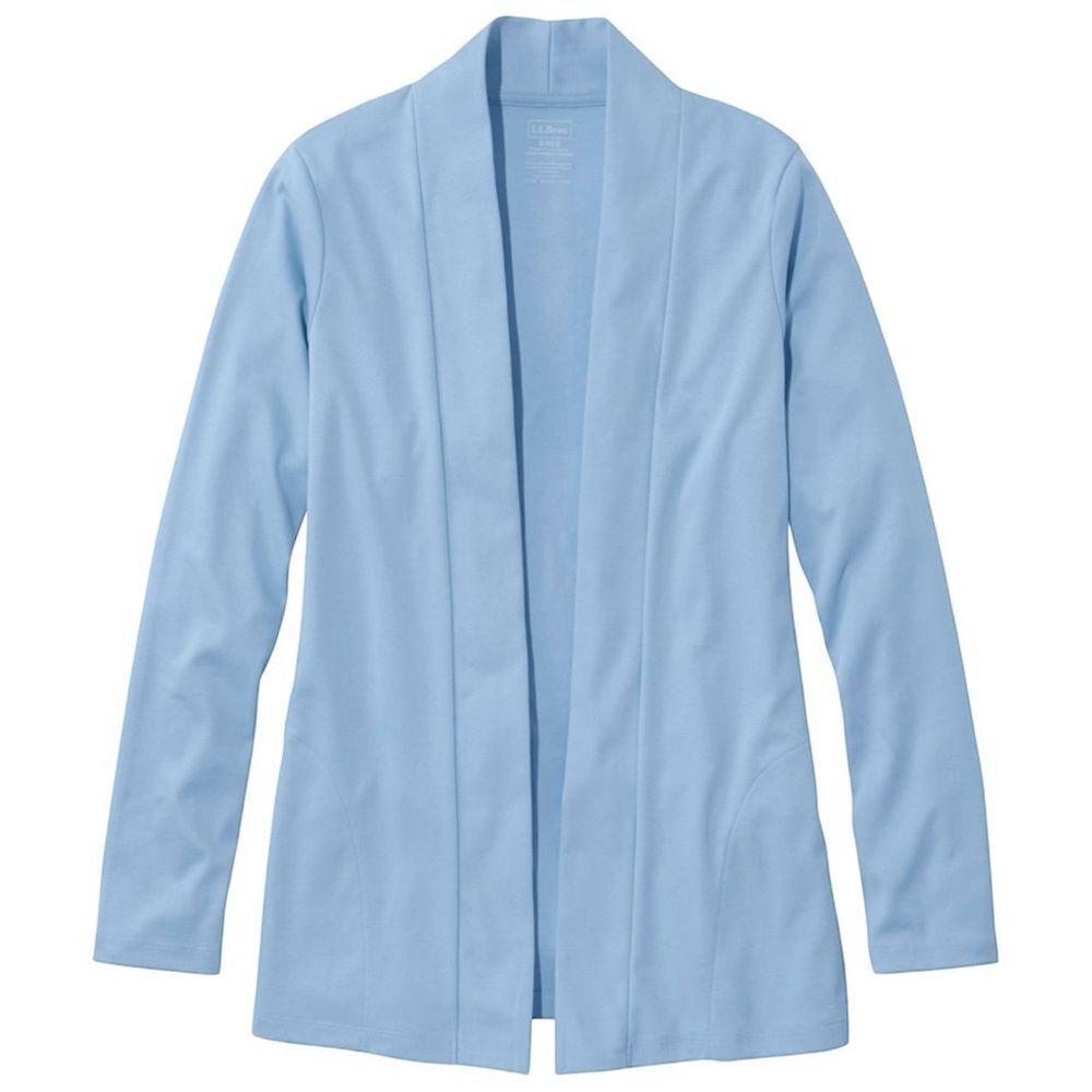 L.L. Bean Women’s Prima Cotton Light Blue Open Cardigan
